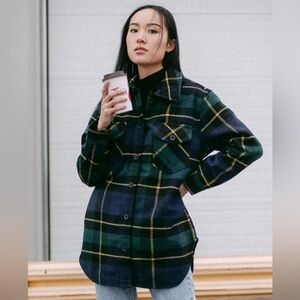 RAZZLE DAZZLE JESSICA PLAID FRINGE JACKET new with tags! Shacket